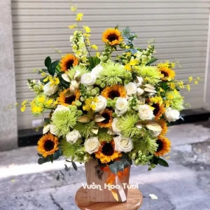 Lẵng Hoa Khai Trương Hướng Dương Vẻ Đẹp Thiên Nhiên