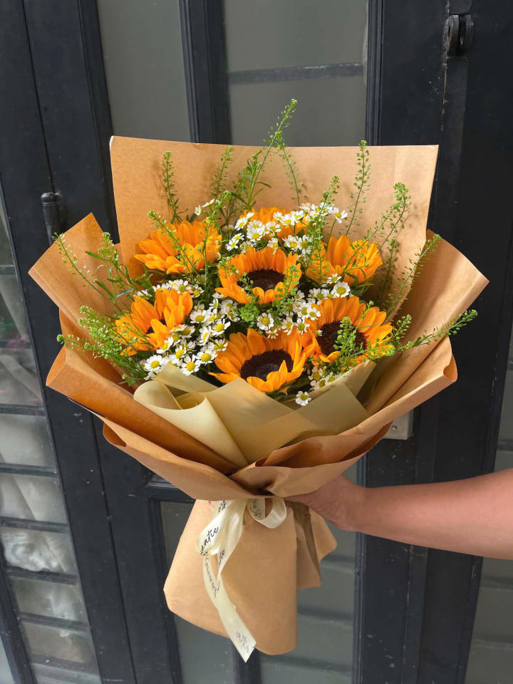 bó hoa đẹp, bó hoa hướng dương đẹp, bó hoa sinh nhật đẹp