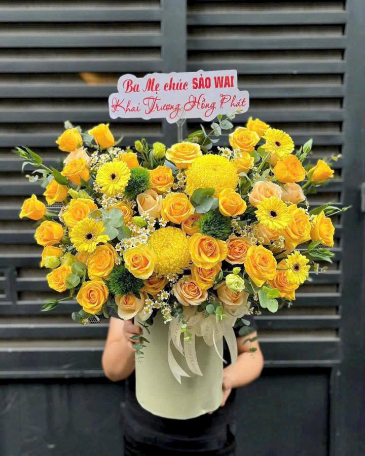 giỏ hoa khai trương, hoa khai trương đẹp