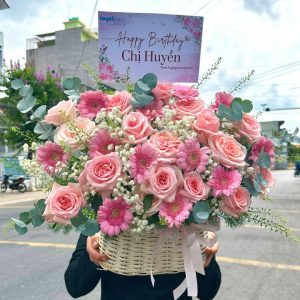 giỏ hoa, hoa sinh nhật đẹp