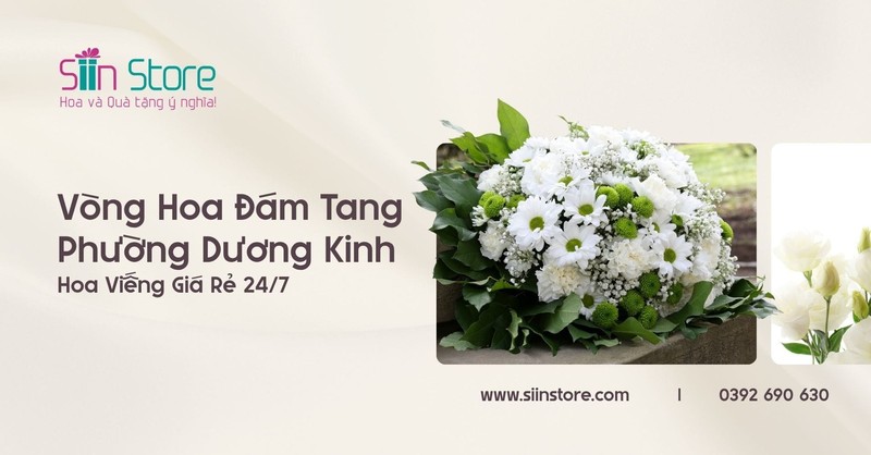 Mẫu vòng hoa tươi thanh lịch tại cửa hàng hoa Siin Store quận Dương Kinh Hải Phòng