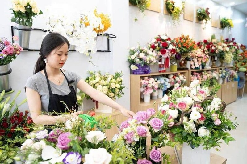 Không gian shop hoa tươi Larosa Flower tại quận Hải An Hải Phòng với các thiết kế hoa nhập khẩu cao cấp