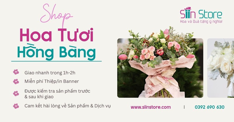Mẫu bó hoa tươi đẹp tại shop hoa tươi Hồng Bàng - Siin Store Hải Phòng