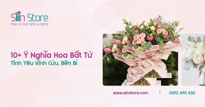 Mẫu bó hoa tươi tone pastel hiện đại tại shop hoa tươi Siin Store
