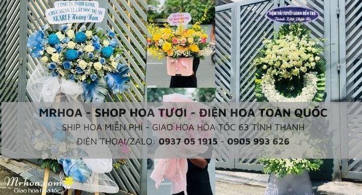 Kệ hoa khai trương và các mẫu sản phẩm chất lượng tại shop hoa tươi MrHoa quận 2 HCM