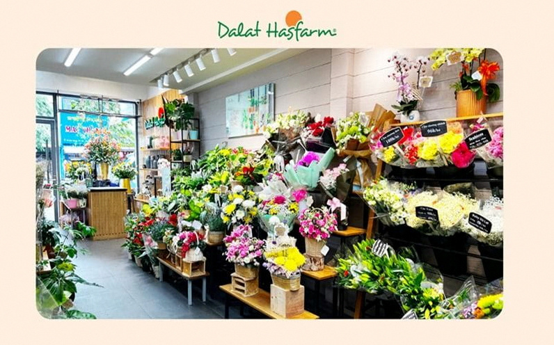 Không gian cửa hàng hoa tươi Dalat Hasfarm tại Hậu Giang, Quận 6