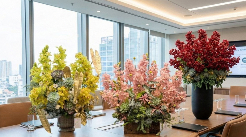 Mẫu hoa tươi thiết kế sang trọng tại cửa hàng Nhà Hoa Tươi quận Bình Thạnh