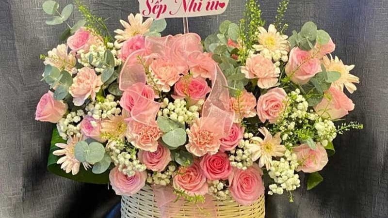 Lẵng hoa tươi chúc mừng sinh nhật đẹp tại shop Hoa tươi Lan Anh Đồ Sơn Hải Phòng