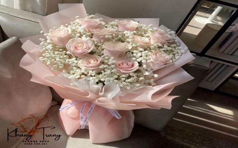 Mẫu hoa bó được thiết kế riêng tại Khang Trang Flower.