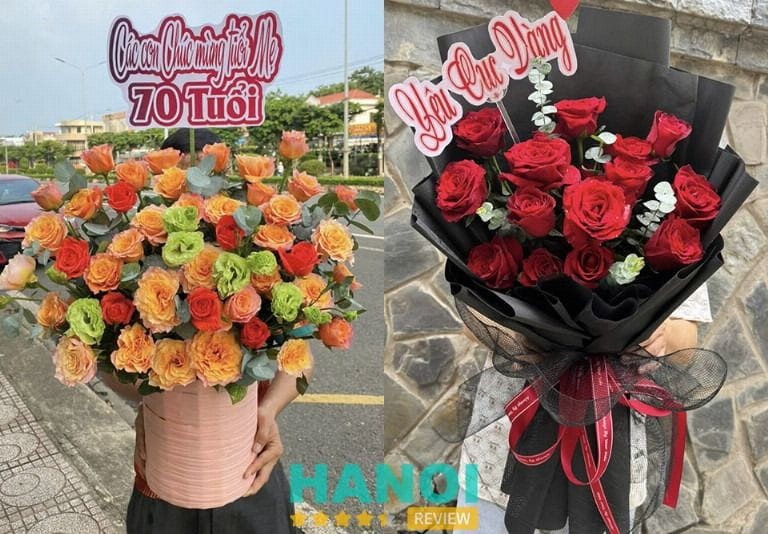 Mẫu hoa bó nghệ thuật phong cách hiện đại tại shop hoa tươi FLoLi quận Hoàng Mai, Hà Nội