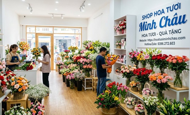 Hình ảnh thực tế tại Shop hoa Minh Châu