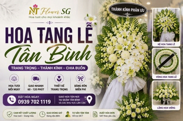 Shop hoa tươi uy tín Tân Bình NT Flower SG chuyên cung cấp hoa tươi Sài Gòn giá tốt, giao hỏa tốc 60-120 phút