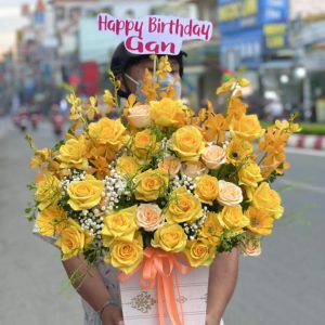 giỏ hoa sinh nhật vợ