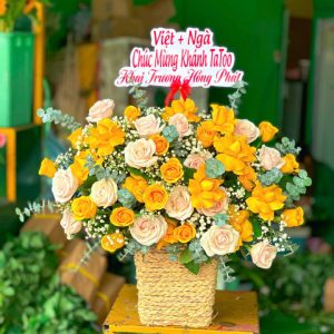 giỏ hoa khai trương, hoa khai trương đẹp