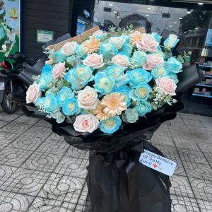 Bó Hoa Xanh Hồng