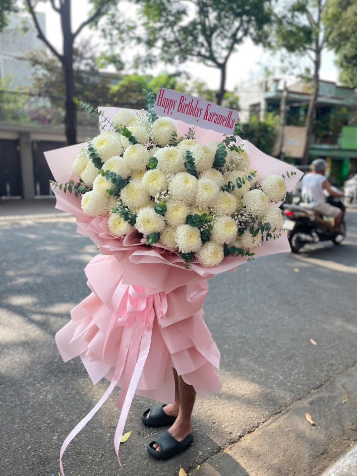 bó hoa đẹp, bó hoa cúc mẫu đơn đẹp, bó hoa sinh nhật đẹp