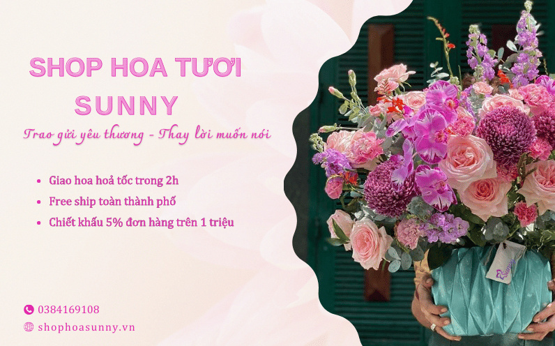 Mẫu lẵng hoa tươi đẹp tại Shop Hoa Tươi Sunny phục vụ khách hàng đặt hoa Bắc Giang