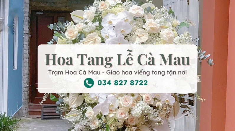 Mẫu vòng hoa tang lễ trang trọng được cung cấp bởi Trạm Hoa Cà Mau