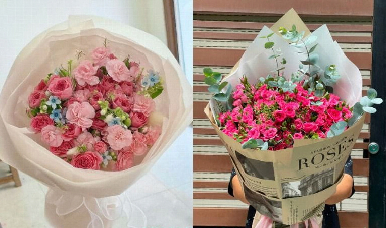 Mẫu bó hoa tươi thiết kế đẹp tại shop hoa tươi Cam Ranh LINH FLOWER