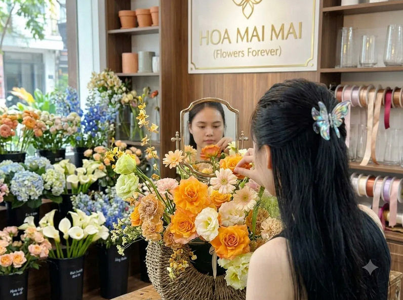 Không gian chuyên nghiệp tại Shop Hoa Mãi Mãi với dịch vụ hoa tươi Cao Lãnh đa dạng mẫu mã