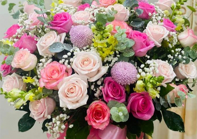 Mẫu giỏ hoa tươi đẹp được cung cấp bởi shop Hoa Tươi Minh Châu tại Chí Linh.