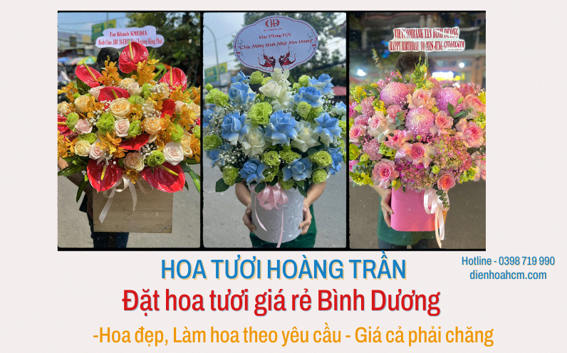 Mẫu hộp hoa tươi đẹp thiết kế theo yêu cầu tại shop Hoa Tươi Hoàng Trần Dĩ An