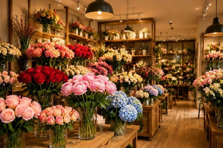 Không gian và phong cách trang trí thân thiện môi trường tại shop hoa tươi Mộc Hải Châu Đà Nẵng