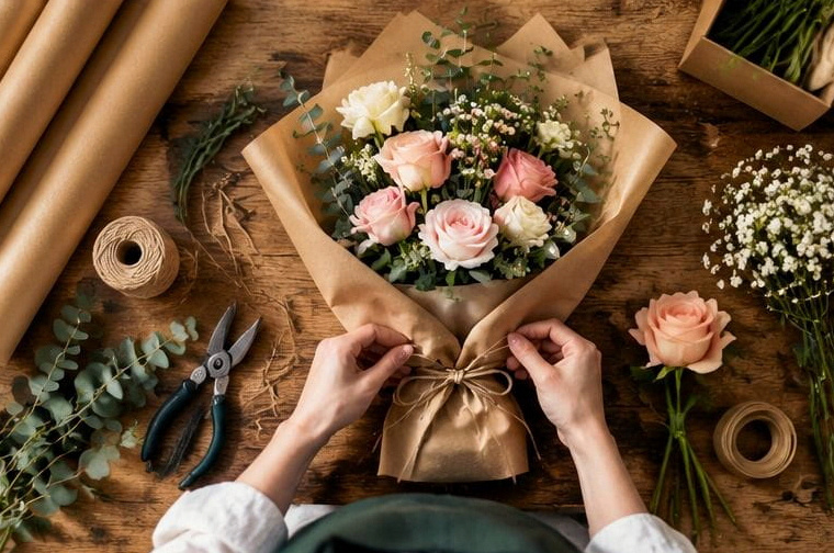 Bó hoa tươi hồng nhẹ nhàng và ý nghĩa tại Shop hoa Thanh Nhàn Liên Chiểu Đà Nẵng