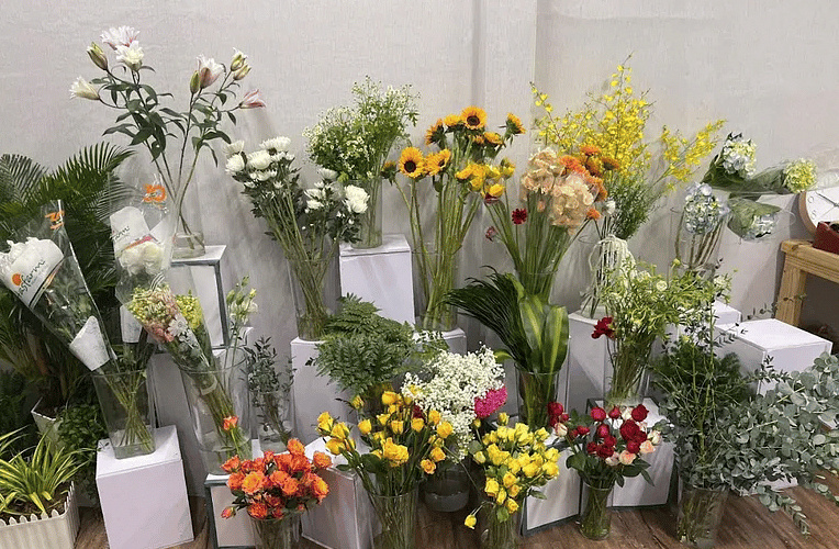 Không gian trưng bày của Tiệm hoa Hi Flower.