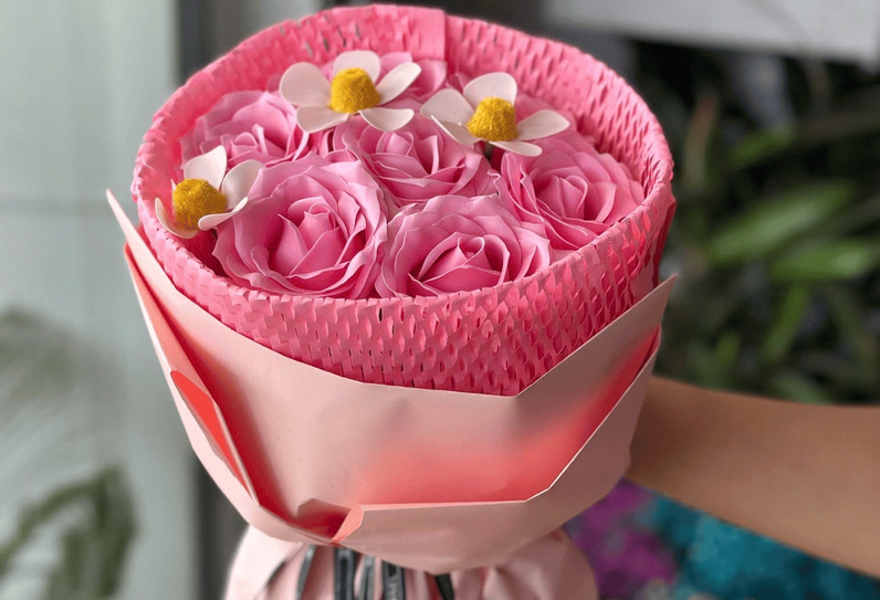 Bó hoa tươi từ tiệm hoa Happy Cần Thơ.