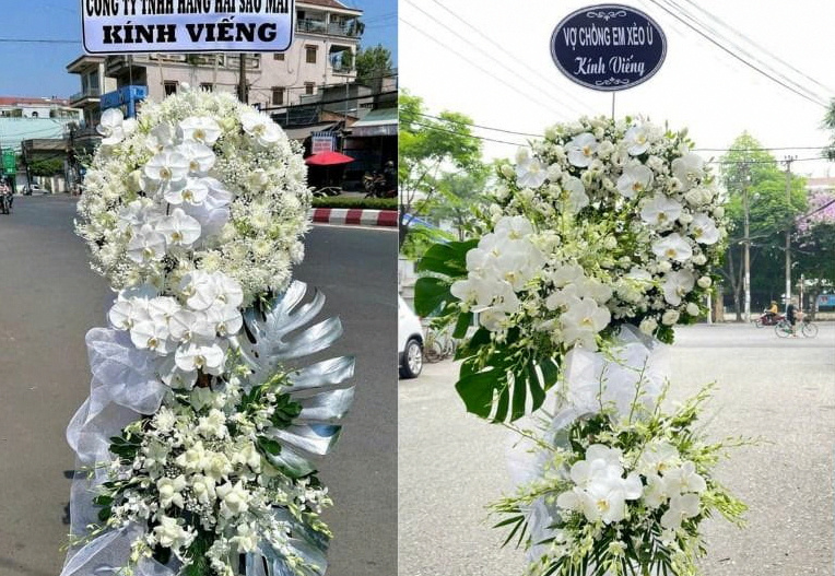 Mẫu vòng hoa chia buồn sang trọng từ dịch vụ điện hoa RoyFlower Thanh Khê Đà Nẵng